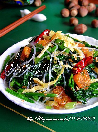 蒜茸粉丝菠菜的做法(清淡凉拌菜)